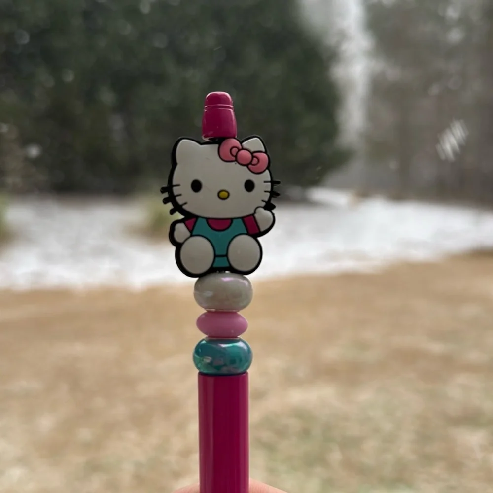 Hello Kitty Sanrio Handcrafted Pastel Beaded Pink Pen Stationery Gift